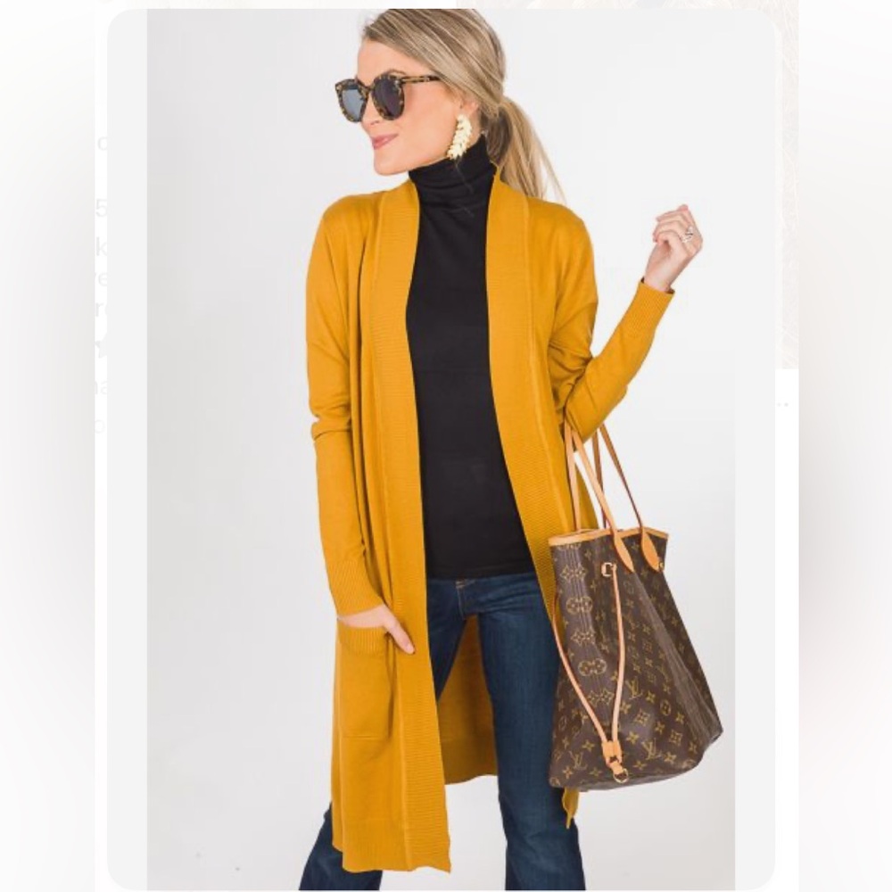 Leith Long Open Cardigan Womens Medium‎ Sweater w Pockets